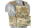 QRF Plate Carrier Laser-Cut Buckle Up with AR15/AK Magazine Pouch - Multicamo