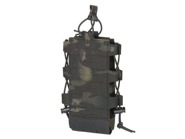 Laser Cut Adjustable Radio / Bottle Pouch with Shockcord - Multicamo Black