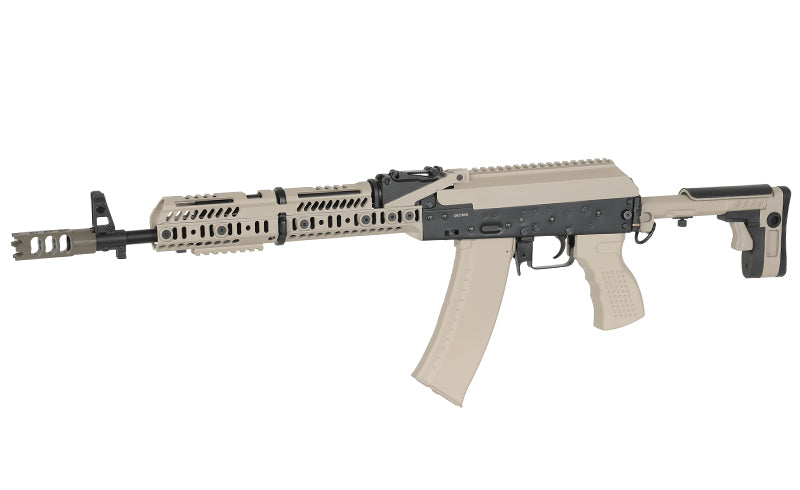 CM.113A AK-74 Taktisk Riffel Replica med Eshooter ETU, GEN-2 - Tan