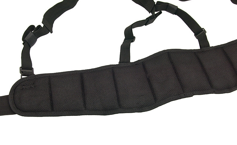 Padded patrol belt with suspenders