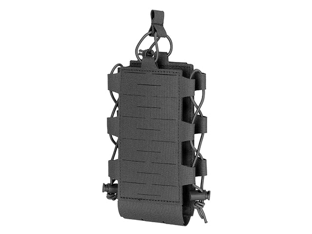 Laser Cut Radio / Bottle Pouch with Adjustable Shockcord - Black