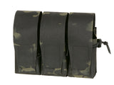 Triple Pouch for 6 AR15 Magazines, Laser Cut - Multicamo Black