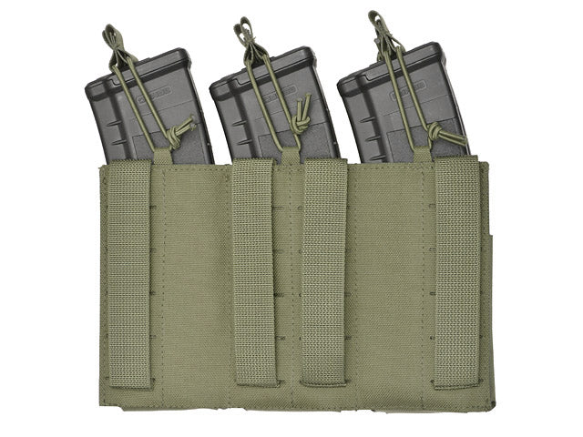 Laser Cut Panel with Pouches for 6 AR15 / AK Magazines - Ranger Green