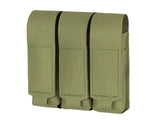 Triple Laser-Cut Pistol Magazine Pouch with Flap