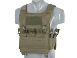 Recon Plate Carrier Laser-Cut Buckle Up Vest with AR15/AK Magazine Pouch - Ranger Green