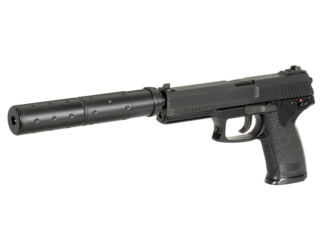 SOCOM pistol replica med lyddæmper (Grøn Gas version)