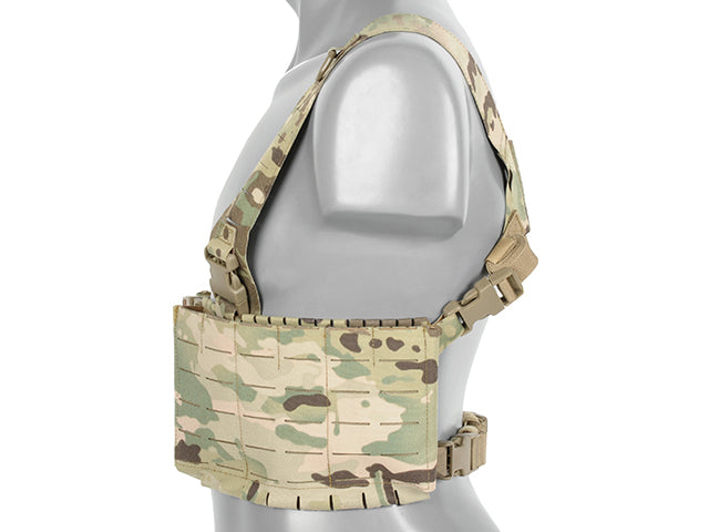 Chest Rig with Two Pouches for 6 AR / AK Magazines, Laser Cut - Multicamo
