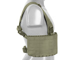 Chest rig with two pouches for 6 ar/ak magazines, laser cut - Olive