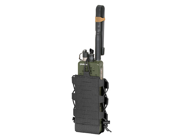 Laser Cut Radio / Bottle Pouch with Adjustable Shockcord - Black