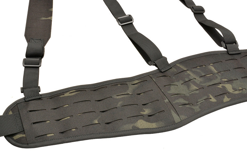 Patrol Tactical Belt with Suspenders MOLLE, Laser Cut - Multicamo Black