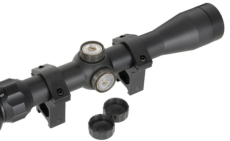 Scope 3-9x32E with high mounting rings