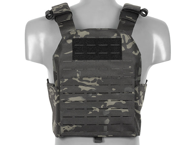 QRF Plate Carrier Laser-Cut Buckle Up with AR15/AK Magazine Pouch - Multicamo Black