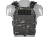 QRF Plate Carrier Laser-Cut Buckle Up with AR15/AK Magazine Pouch - Multicamo Black