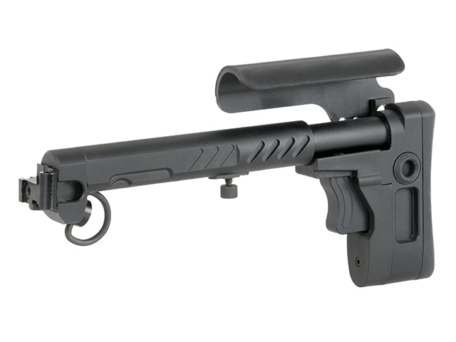 AK russisk telescopic foldable kolbe - Sort