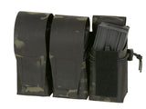 Triple Pouch for 6 AR15 Magazines, Laser Cut - Multicamo Black