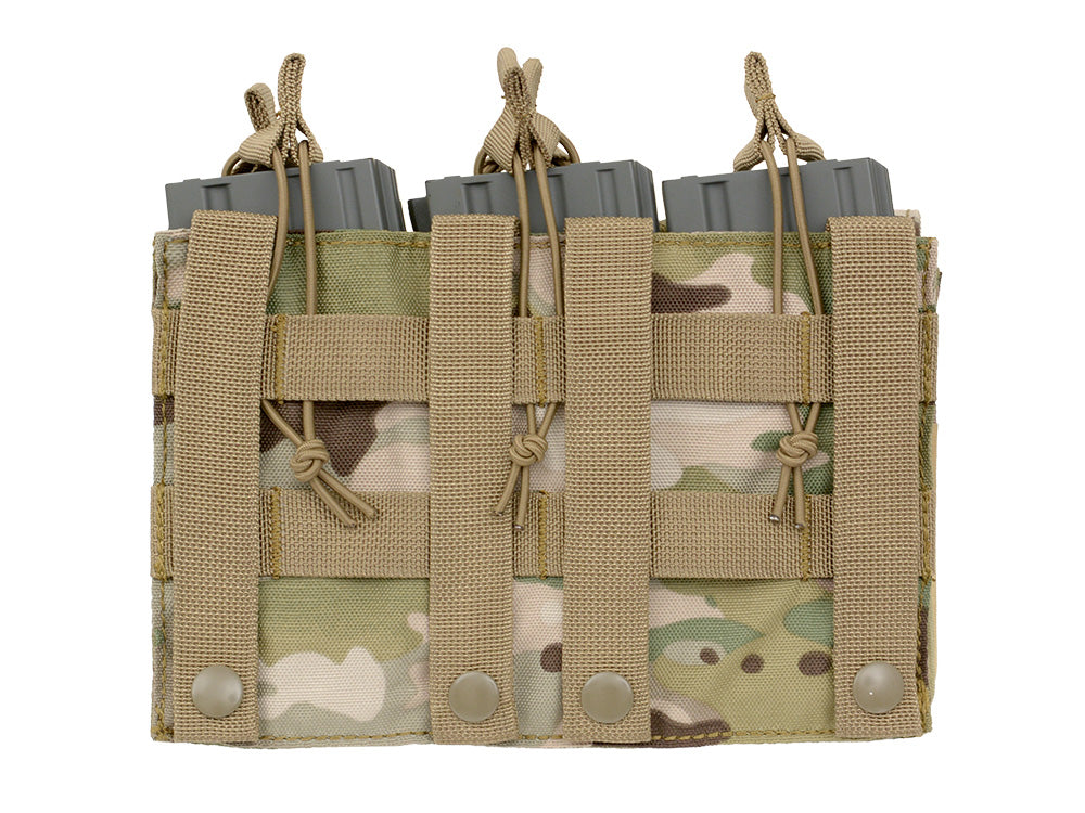 Triple 5.56 Mag/Pistol Pouch Panel (5 plus 2) - Multicamo