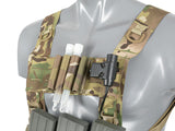 MOLLE Panel 6x3 for chest rig harness LASER CUT - Multicamo Tropic