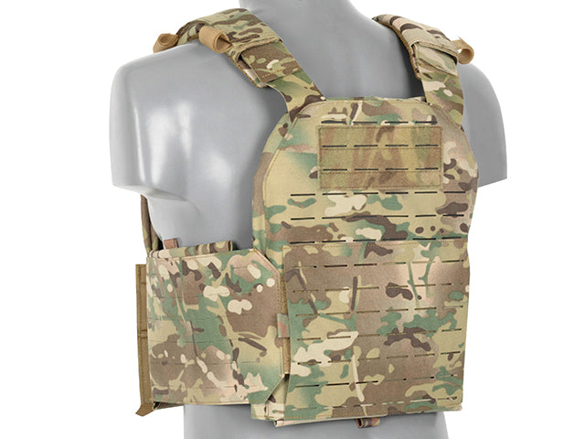 QRF Plate Carrier Laser-Cut Buckle Up with AR15/AK Magazine Pouch - Multicamo