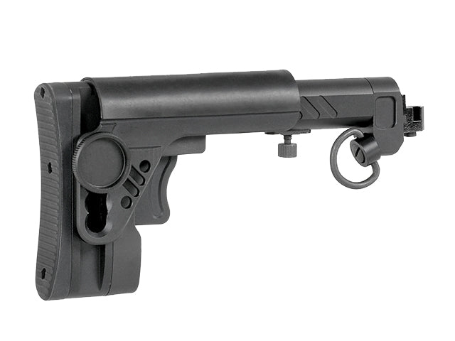 AK russisk telescopic foldable kolbe - Sort