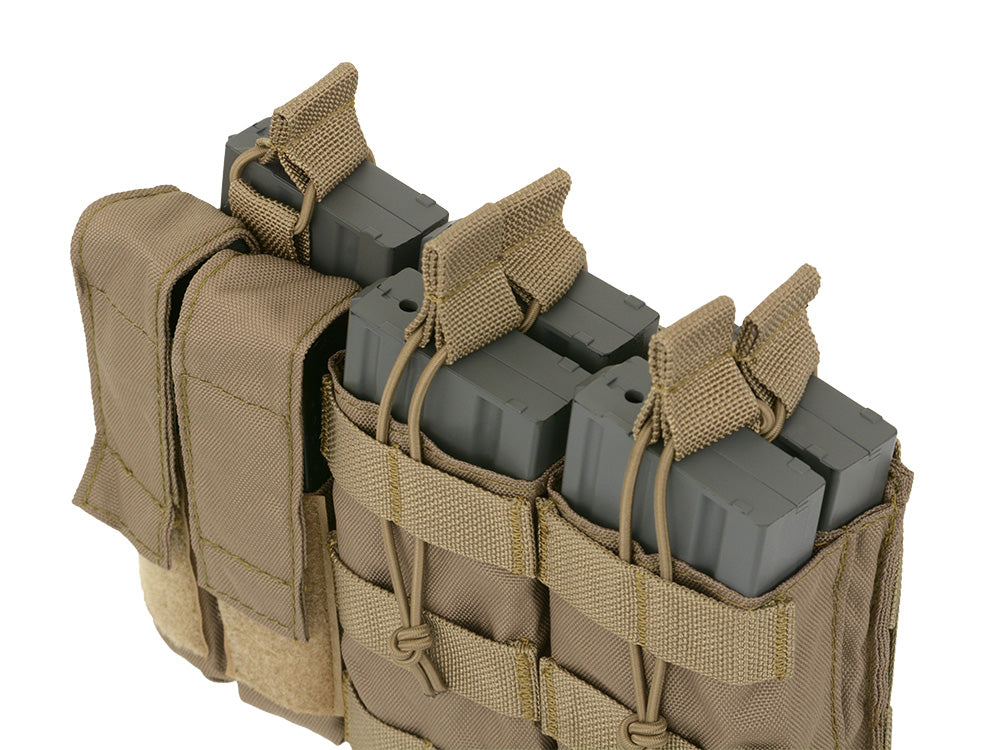 Triple 5.56 Mag/Pistol Pouch Panel (5 plus 2)