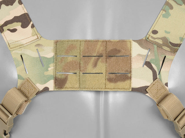 Chest Rig with Two Pouches for 6 AR / AK Magazines, Laser Cut - Multicamo