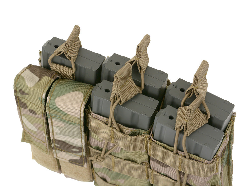 Triple 5.56 Mag/Pistol Pouch Panel (5 plus 2) - Multicamo