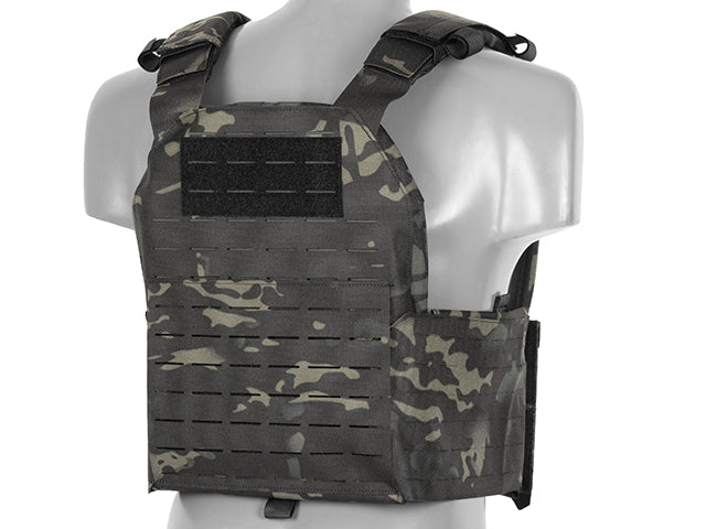 QRF Plate Carrier Laser-Cut Buckle Up with AR15/AK Magazine Pouch - Multicamo Black