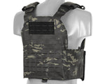 QRF Plate Carrier Laser-Cut Buckle Up with AR15/AK Magazine Pouch - Multicamo Black