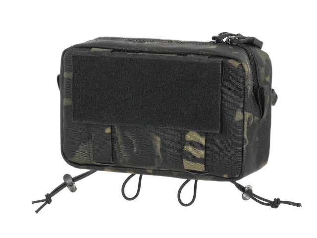 Two-Pocket Utility Pouch with Mounting Panel, Laser Cut - Multicamo Black