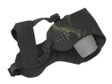 Low-Profile Mesh Mask with Cheek and Ear Protection type A - Multicamo Black