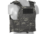 QRF Plate Carrier Laser-Cut Buckle Up with AR15/AK Magazine Pouch - Multicamo Black