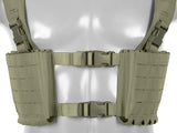 Chest rig with two pouches for 6 ar/ak magazines, laser cut - Olive