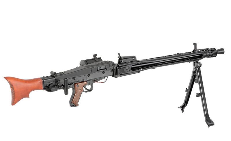 MG42 helmetal AEG maskingevær Replica - ægte træ
