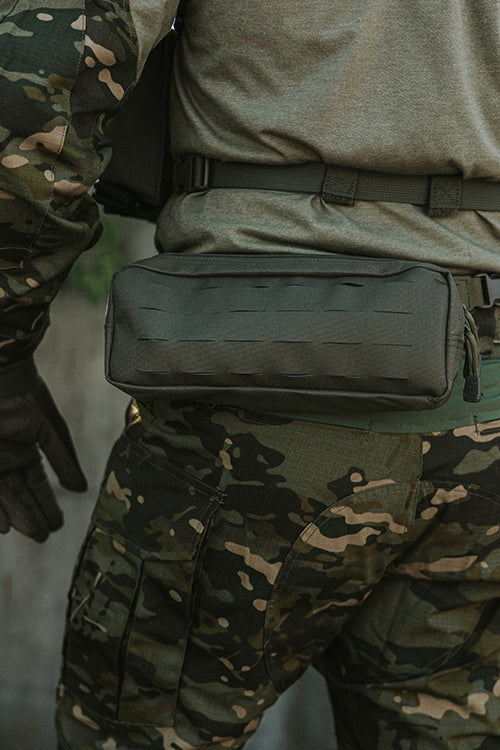 Horizontal General Purpose Laser-Cut Pouch - Ranger Green
