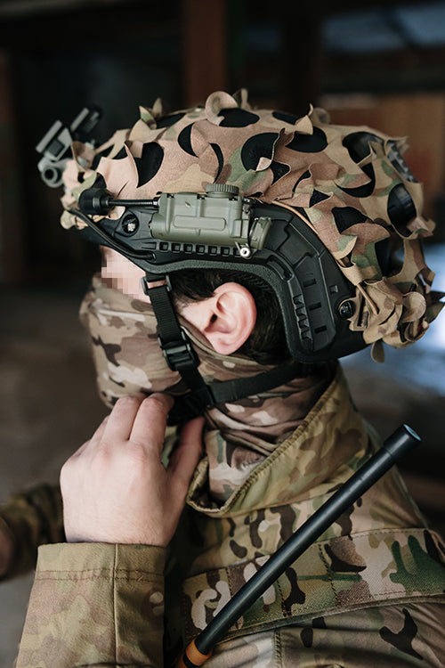 3D Laser-Cut Camouflage Cover for High-Cut Helmet - Multicamo
