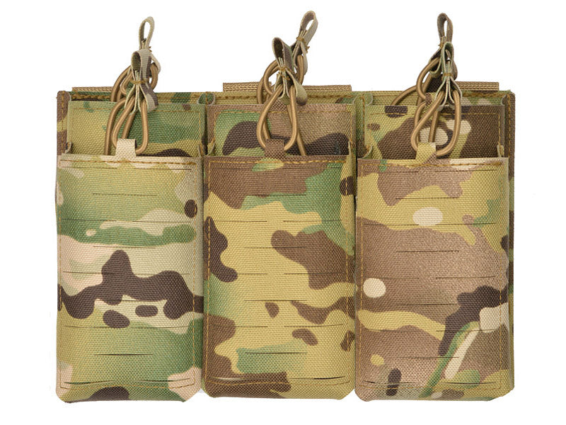 Laser-Cut Panel with 6 AR15/AK Magazine Pouches - Multicamo