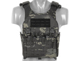 QRF Plate Carrier Laser-Cut Buckle Up with AR15/AK Magazine Pouch - Multicamo Black
