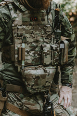 Lower utility pouch for accessories with shockcord retention, Laser Cut - Multicamo