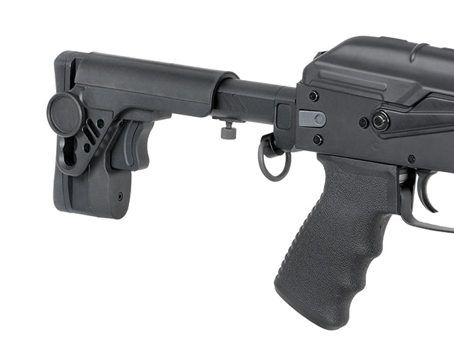 AK russisk telescopic foldable kolbe - Sort