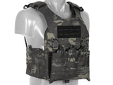 QRF Plate Carrier Laser-Cut Buckle Up with AR15/AK Magazine Pouch - Multicamo Black