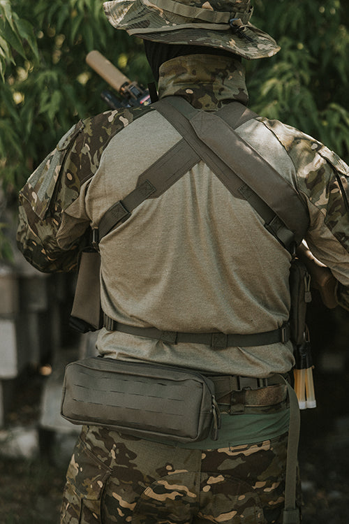 Horizontal General Purpose Laser-Cut Pouch - Ranger Green