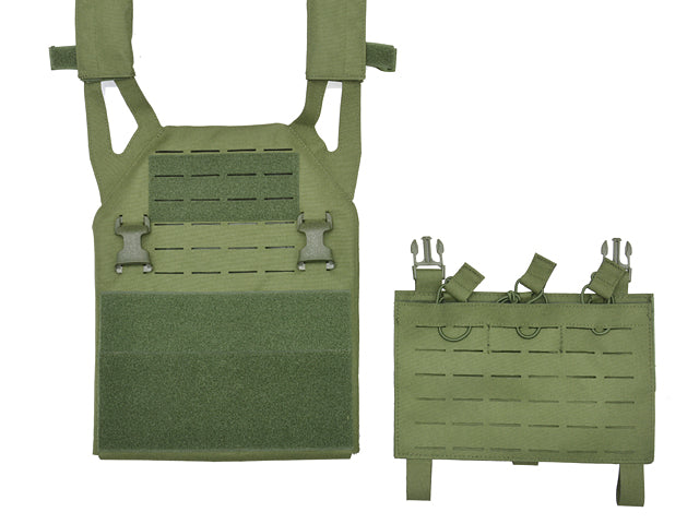 Laser-Cut “Buckle Up" Operator Plate Carrier with AR15/AK Magazine Pouch — MT