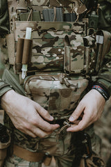 Lower utility pouch for accessories with shockcord retention, Laser Cut - Multicamo