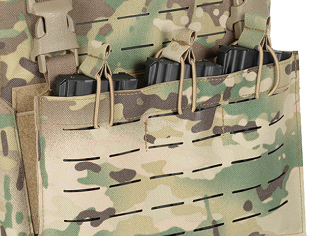 QRF Plate Carrier Laser-Cut Buckle Up with AR15/AK Magazine Pouch - Multicamo