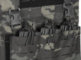 QRF Plate Carrier Laser-Cut Buckle Up with AR15/AK Magazine Pouch - Multicamo Black