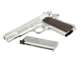 1911 pistol replica with Gas Blowback (GBB) - Silver
