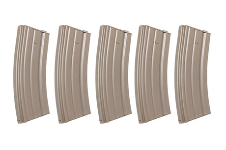 Set of 5 low-cap 70-ball metal magazines Specna Arms Flat Dark Earth