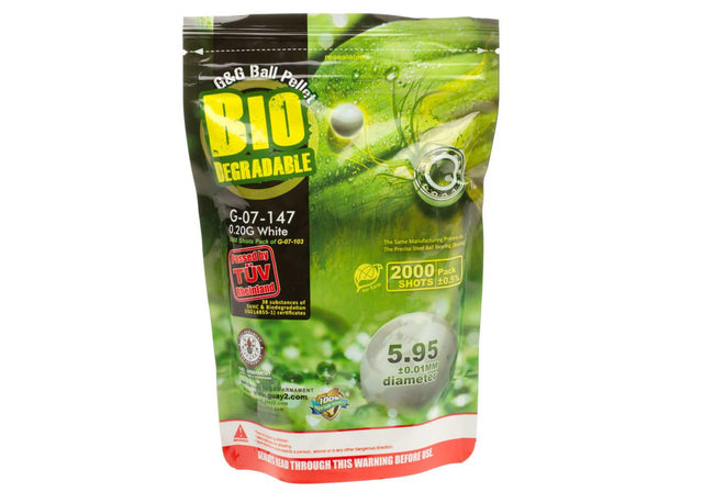 G&G 0.20g Bio Precision BBs 2000rds - Hvid
