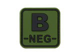 JTG Bloodtype Square gummipatch B Neg