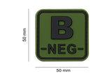 JTG Bloodtype Square gummipatch B Neg